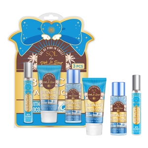 Coffret de Soins Corporels Parfumés Écologiques Longue Durée Thème Vacances d'Été pour Femme – 3 Pièces : Brume Parfumée et Émulsion Portable - Product Image 3