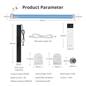 <span class=keywords><strong>Moteur</strong></span> intelligent rechargeable Zemismart Matter Over Thread pour stores enrouleurs et rideaux, compatible Google Home et Alexa, pour tube de 38 mm - Product Image 6