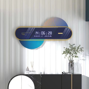 Horloges murales numériques d'intérieur 80x45cm, design é<span class=keywords><strong>l</strong></span>égant, prix usine, LED, décoration maison, horloges suspendues, vente directe usine - Product Image 4
