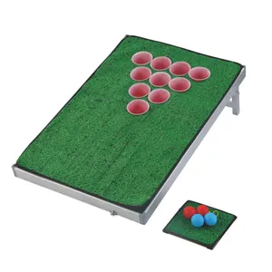 Cortile Mini pieghevole Beer Pong tavolo Golf pratica Net Cornhole