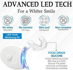 Kit de blanchiment des dents LED avec lumière et 2 gouttières buccales, appareil professionnel de blanchiment des dents pour usage domestique, sûr et efficace - Product Image 2