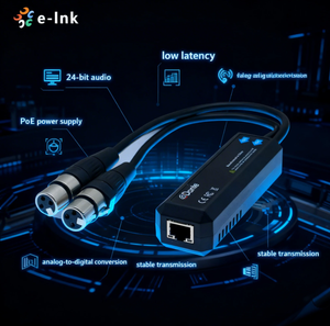 Dongle d'entré<span class=keywords><strong>e</strong></span> analogique <span class=keywords><strong>Dante</strong></span> 2 canaux 24 bits 96 kHz PoE XLR pour transmission de données vidéo pour microphone et mixeur audio professionnels - Product Image 3