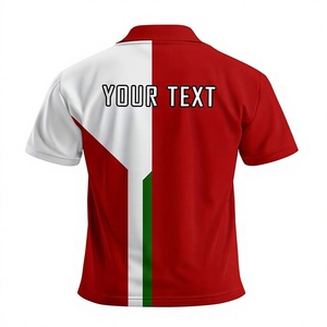 Men's Red White Green for Shirt Short Sleeve Digital Printed Logo Front Breathable Casual Knitted Polyester/Cotton 180g - Product Image 3