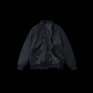 Blouson aviateur automne-hiver décontracté pour hommes, coupe-vent chaud avec fermeture éclair complète, impression en toile fine rembourrée, manteaux doublés - Product Image 1