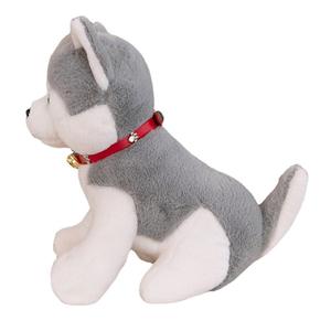 Peluş oturma köpek dolması hayvan oyuncaklar yeni simülasyon <span class=keywords><strong>Husky</strong></span> bebek çan küçük köpek doldurulmuş oyuncak oturma modeli Erha bebek çocuklar hediye - Product Image 2