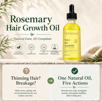 Sérum d'Huile de Romarin Pure et Naturelle pour la Croissance des Cheveux, Huile Essentielle Végétale Nourrissante pour le Cuir Chevelu, Marque Blanche