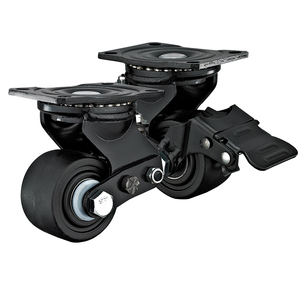 Factory Direct 3 4 5 6 8 Zoll Doppelfeder Stoß dämpfende Rollen Hochleistungs-drehbare Eisenkern-PU-Räder Feder belastete Rolle - Product Image 6