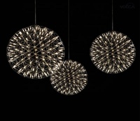 Luminaire pour centre commercial d'hôtel Luminaire suspendu en forme de ciel étoilé en acier inoxydable avec boule scintillante pour décoration de plafond de mariage