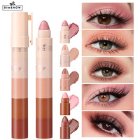 Crayon fard à paupières 5-en-1 minéral métallique scintillant haute pigmentation, waterproof longue tenue, illuminateur et crayon effet serre-lèvres pour maquillage facile
