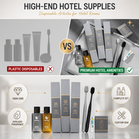 Kit d'articles de toilette jetables en plastique tendance pour hôtels, vente en gros, pour couples en lune de miel, logo personnalisé OEM ODM