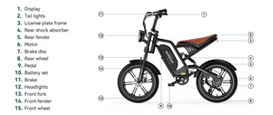 Nueva Bicicleta Eléctrica KOOLUX X9 Mini con Motor Trasero sin Escobillas de 250W, Batería de Litio de 48V 13AH, Pantalla LED Impermeable IP54, 7 Velocidades, Neumáticos Anchos BMX - Product Image 5