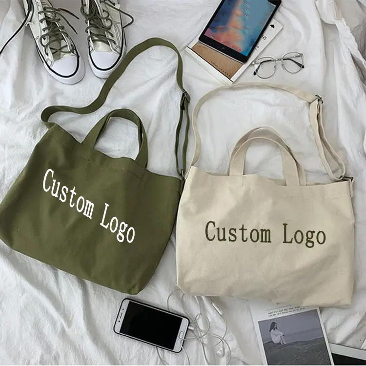 Wholesale Good Quality Design Printed Blank Black Reusable Cotton Canvas Hand Women Custom Shopping Tote Bags With Logo