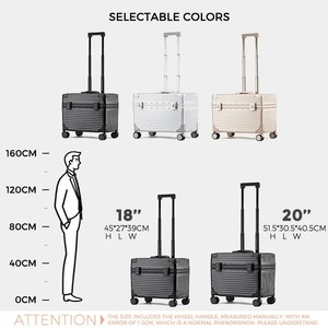 Valise Spinner Pilot à ouverture par le haut, boîte photo à cadre en aluminium, 18-20 pouces, petit bagage cabine pour appareil photo - Product Image 2