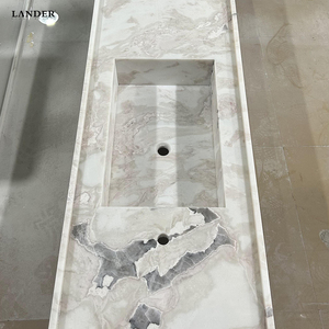 Lander <span class=keywords><strong>Stone</strong></span> Picasso Lavabo de mármol blanco Inodoro Lavabo de baño de mármol Dormitorio de hotel Lavabo de mármol - Product Image 3