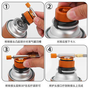 Adaptateur de ligne fine en alliage d'aluminium pour brûleur de réchaud, connecteur de cartouche de gaz portable, petite taille, accessoire de camping en plein air - Product Image 3