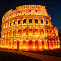 Farol LED Decorativo Grande para Exteriores, Estilo Coliseo Romano, para Parques Temáticos