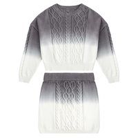 Nouveau pull à col rond d'automne pour femmes ensemble dégradé de couleur deux pièces pull Preppy jupe pull ample