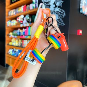 Porte-clés haltère ajustable et détachable en silicone créatif, petit pendentif cadeau pour les amateurs de fitness - Product Image 3