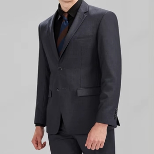 Tenue de travail bancaire pour hommes, ensemble deux pièces, style britannique, coupe ajustée, tenue professionnelle formelle, costume gris décontracté, uniforme - Product Image 3