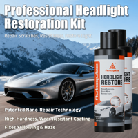 Kit de Reparación de Faros Delanteros Autoquize Premium de Secado Rápido con Spray Nano, Repara Arañazos y Oxidación, Restaura la Luz, Revestimiento de Alto Brillo