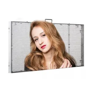 Pantalla Led Película de pared de vidrio para publicidad Video Panel de ventana flexible Alta cortina Lcd digital 3D 4 Pantalla transparente interior