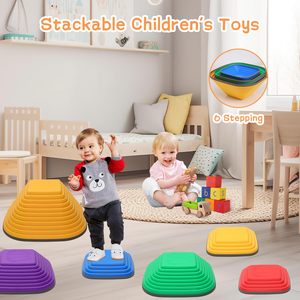 Pierres d'équilibre pour enfants, pierres antidérapantes, jouets pour l'autisme, pierres de saut en plastique, blocs d'équilibre, parcours d'obstacles, jeux - Product Image 2