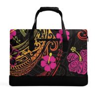 Sac rigide en PU pour homme, style polynésien hawaïen personnalisable, motif imprimable, fermeture éclair décontractée, marque JP