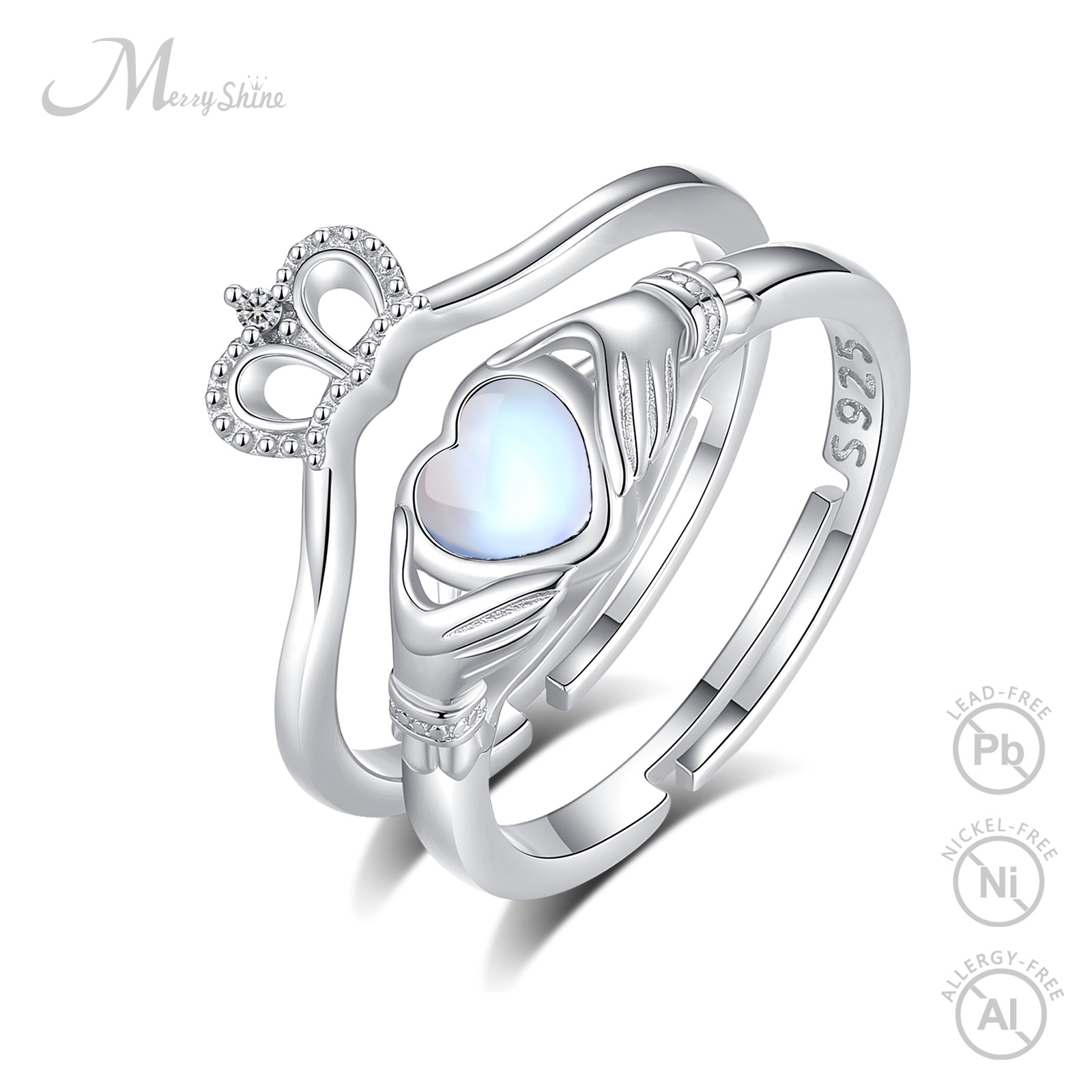 Anello Claddagh - Corona Reale Piatta Con Pietra Turchese - Anello Di Amore, Amicizia E Lealtà - Argento Sterling 925 Con Marchio Di Garanzia - Design Celtico Scozia - Italia - Foto 3