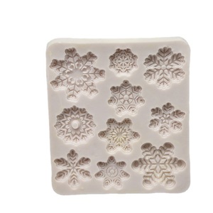 Christmas Snowflake <b>Silicone</b> Mold 9 Cavities For Fondant Cake <b>Baking</b> Chocolate Epoxy Decoration - Product Image 1