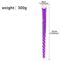 Jouet sexuel double tête de 37 cm pour adultes, flexible, en gelée, pour vagin, anus, femmes, gays, lesbiennes, double extrémité, pénis artificiel, boutique de jouets sexuels
