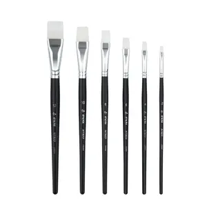 YIHUALE Fine Art Supplier 6PCS Golden Synthetic Watercolor Artist Paint Brushes Set Acrylic Painting Brush Oil Painting Brush