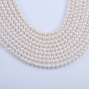 Perles de Zhuji en gros, perles rondes d'imitation AK de 4-5 mm, perles en vrac, perles d'eau douce naturelles, composant de bricolage - Product Image 2