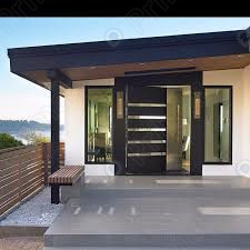 <span class=keywords><strong>Porte</strong></span> pivotante en bois Prima Modern Entrance Security avec panneau durable, une seule vitre latérale, une longue poignée et une serrure pour les maisons - Product Image 2