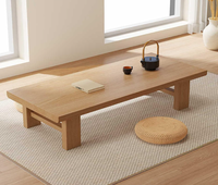 Table basse rectangulaire en bois de style japonais simple, à pieds courts, adaptée aux sols en tatami, également idéale pour le salon et le balcon