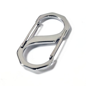 Mosquetón de acero inoxidable 304 duradero a prueba de herrumbre, resorte de doble cabeza en forma de S, hebilla rápida, llavero de bolsa de 8 formas para exteriores - Product Image 1