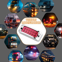Feux latéraux de camion 12V/24V 12 LED avec réflecteurs, luminosité élevée et faible, ainsi que des feux clignotants et des feux de signalisation