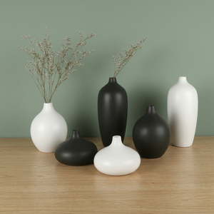 Minimalist Art Deco Ceramic Flower Vase | Lightweight Modern Craft Vase for Desk/Table <b>Home</b> & Hotel Decoration - Product Image 3