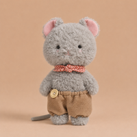 Peluche de souris grise mignonne personnalisée, 25 cm, douce, agréable au toucher, peluche en tissu moelleux, certifiée EN71 CE, peluches kawaii pour cadeau