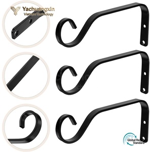 Black Carbon Steel Wall Mount Slip <b>Hook</b> 18.7cm Industrial Design Storage Hanger - Product Image 2