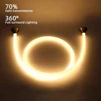 Pabrik grosir 360 derajat 12v 24v tabung Neon bulat lampu Linear silikon fleksibel Diameter 22mm lampu profil Led