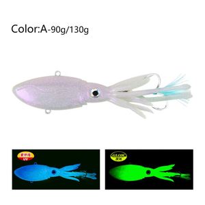Señuelos <span class=keywords><strong>de</strong></span> pesca UV Glow 90g-250g <span class=keywords><strong>pulpo</strong></span> suave Calamar Wobbler cebo mar Vibra señuelo para lago pesca calamar Jigs - Product Image 5
