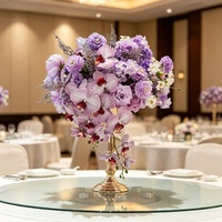 Arrangement floral artificiel élégant et luxueux en soie, orchidée papillon, de haute qualité, décoration de centre de table de mariage