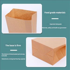 Sangles d'emballage en papier jetables de qualité alimentaire personnalisées pour les usines en Chine. Sacs en papier à emporter. Sangles d'emballage alimentaire. - Product Image 3