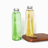 Vente en gros 150ml 300ml 420ml 500ml 750ml 1000ml Bouteilles en verre transparent avec couvercles à vis pour jus d'eau potable thé eau boisson