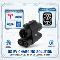 Adaptateur de charge rapide portable DC pour VE avec logo personnalisé, convertisseur CCS Combo 2 250A avec prise et sortie CCS1/CCS2, direct usine
