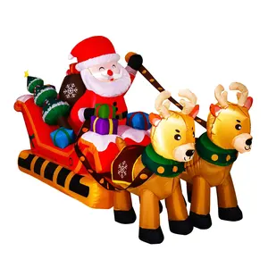 Outdoor Cheap Holiday Inflatable Decoration Yard Holidays Christmas Santa Claus On Ride Inflatable Lighting Decorations
