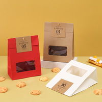 Sacs en papier Kraft brun à impression de Logo personnalisé avec fenêtre pour biscuit