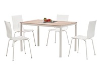 Ensemble de table à manger carrée en bois moderne et durable pour 4 personnes avec chaise K/D Bella pour la cuisine et la salle à manger, meubles de maison