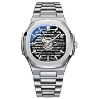Montre automatique de luxe pour homme avec bracelet en acier inoxydable, montre mécanique de haute qualité, lumineuse et étanche