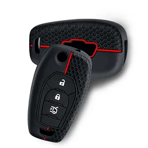 Étui de clé de voiture télécommande en silicone pour <span class=keywords><strong>Chevrolet</strong></span> <span class=keywords><strong>Cruze</strong></span> Trax LS Badge Spark Sonic Aveo Tracker Onix RS Trailblazer Accessoires Fob - Product Image 4